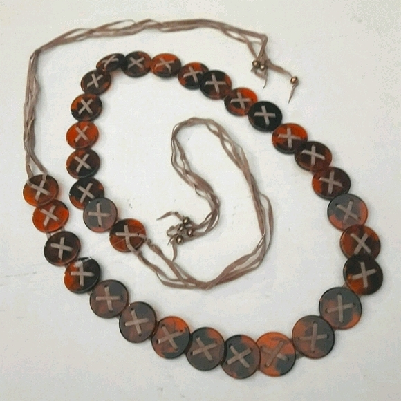 Chain Belt Tortoise Shell Buttons Retro Vintage - Picture 9 of 14